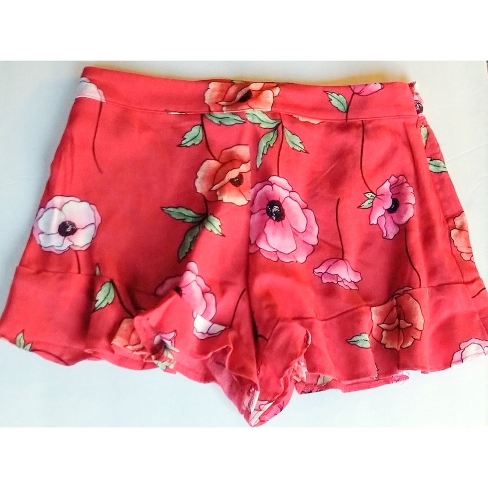 NWT Forever 21 Poppy Print Flutter Shorts - Picture 3 of 4